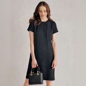 J. McLaughlin Ada Tweed Dress Black Classic Style Women’s Size Large NWT